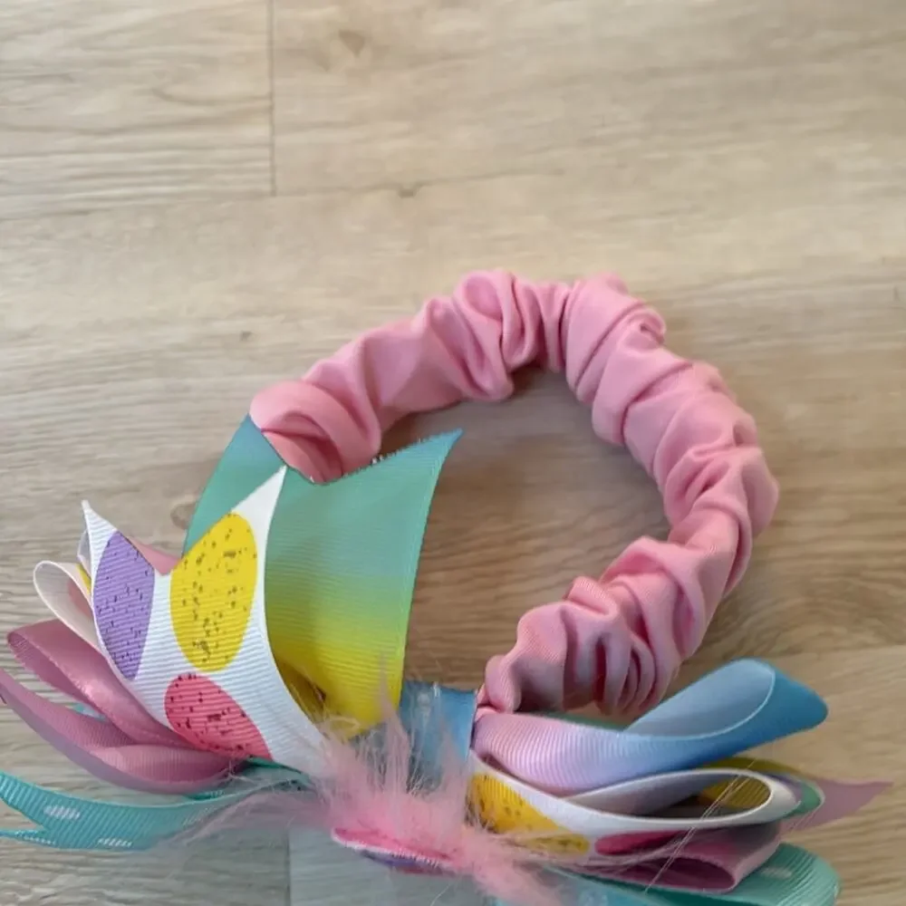 Easter peep baby headband like new used for pictures only one day like new